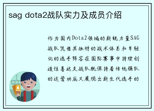 sag dota2战队实力及成员介绍